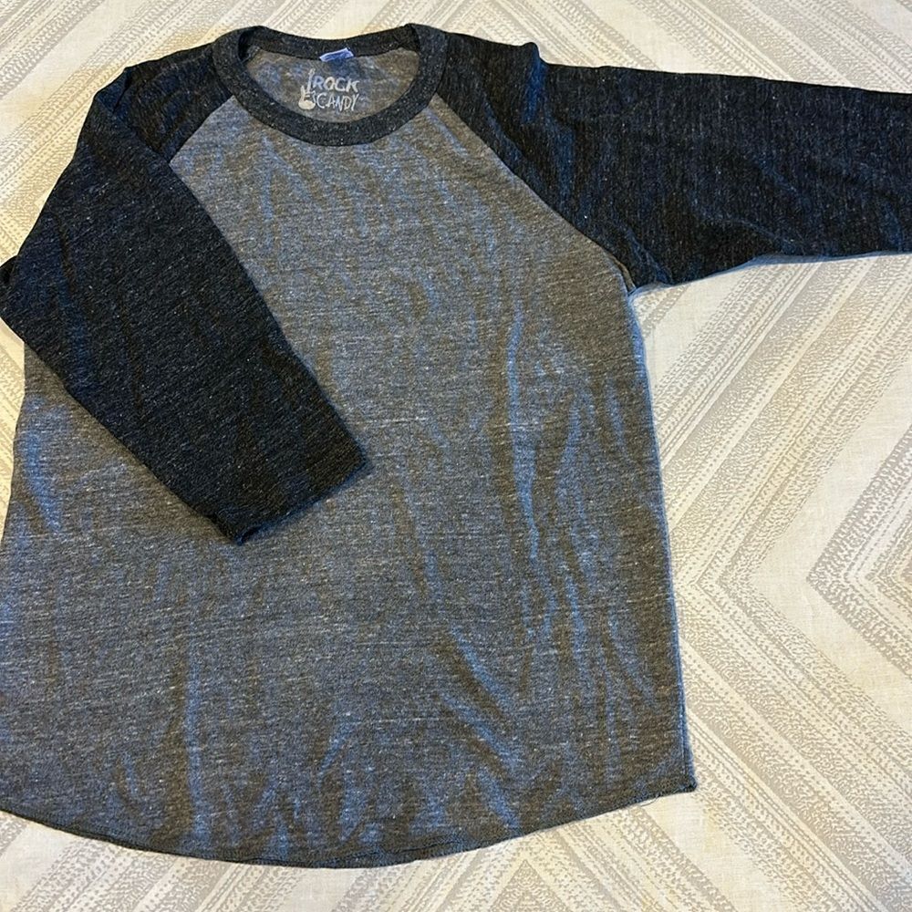 Rock Candy Boys Grey on Grey Raglan 3/4 Sleeve Top - Size S/8